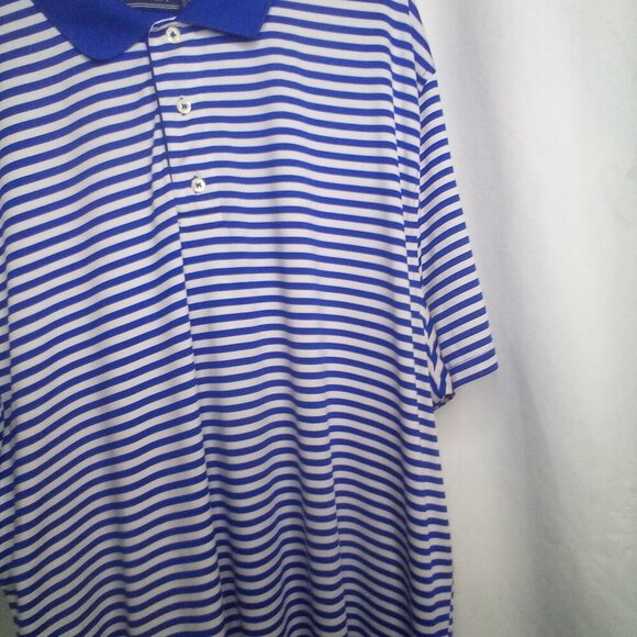 Nautica Polo Shirt XL Men Short Sleeve Stripe Soft Stretch Blue White - Picture 9 of 16